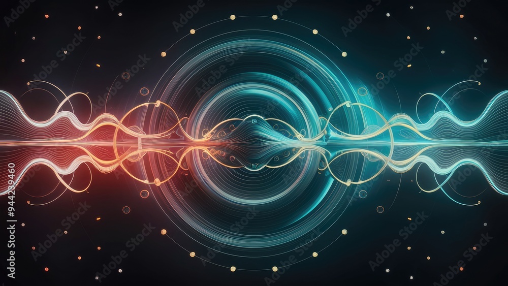 Poster dynamic wave patterns: artistic abstraction of vibration and propagation in education and modern sci
