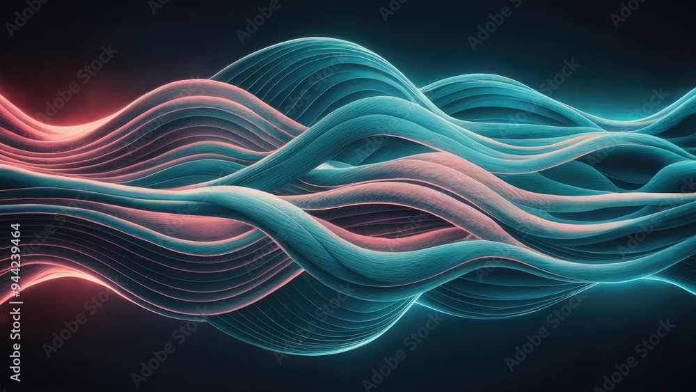 Poster dynamic wave patterns: artistic abstraction of vibration and propagation in education and modern sci
