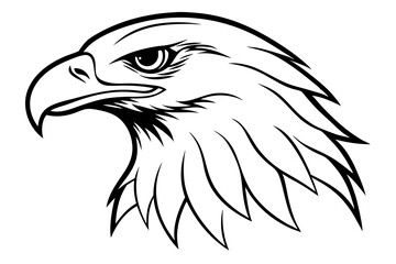 Eagle head silhouette vector illustration, head stylized tattoo