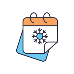 Winter Calendar vector icon