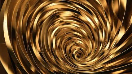 Elegant Gold Bezier Curve Plate - Isolated Metal Artistry in Modern Design - High-Quality 3D Abstract Rendering