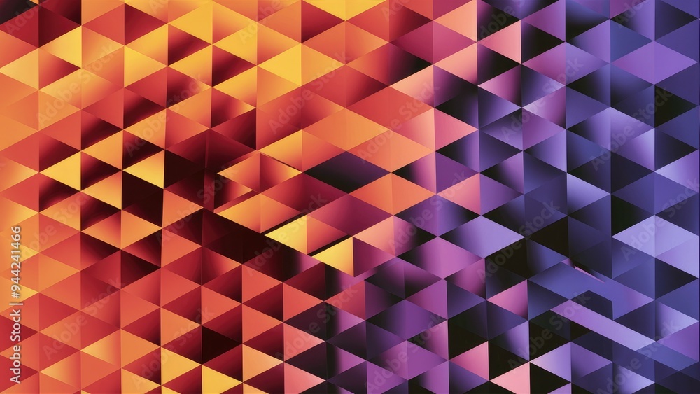 Poster elegant modern 3d rendering of orange and purple cube structure abstract background high-quality ill