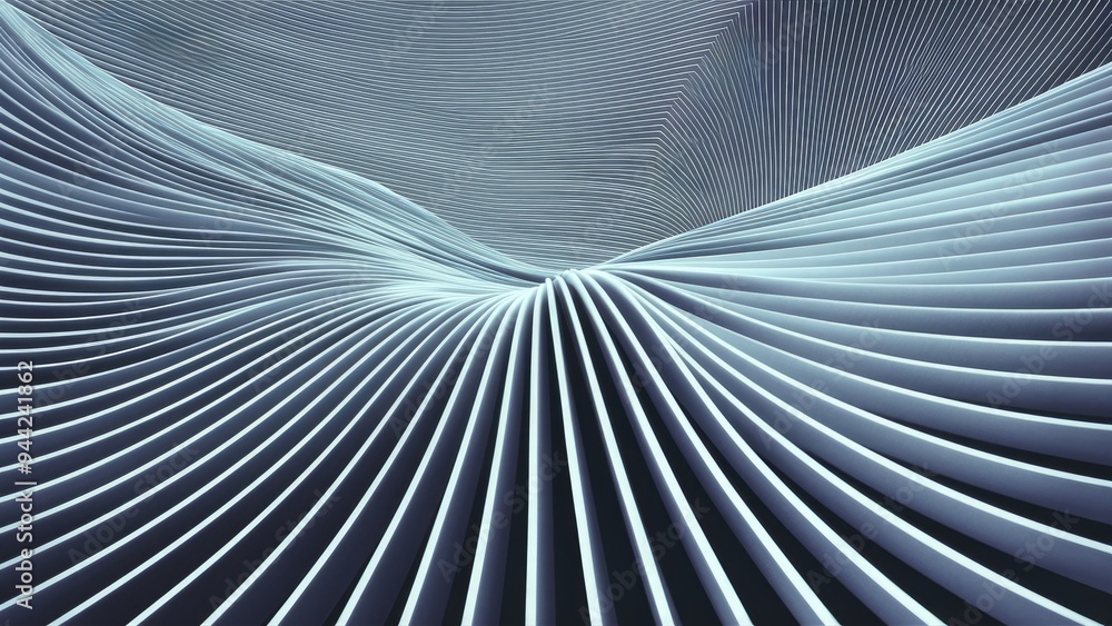 Poster elegant diagonal abstract white striped wave lines creating a technological background texture.