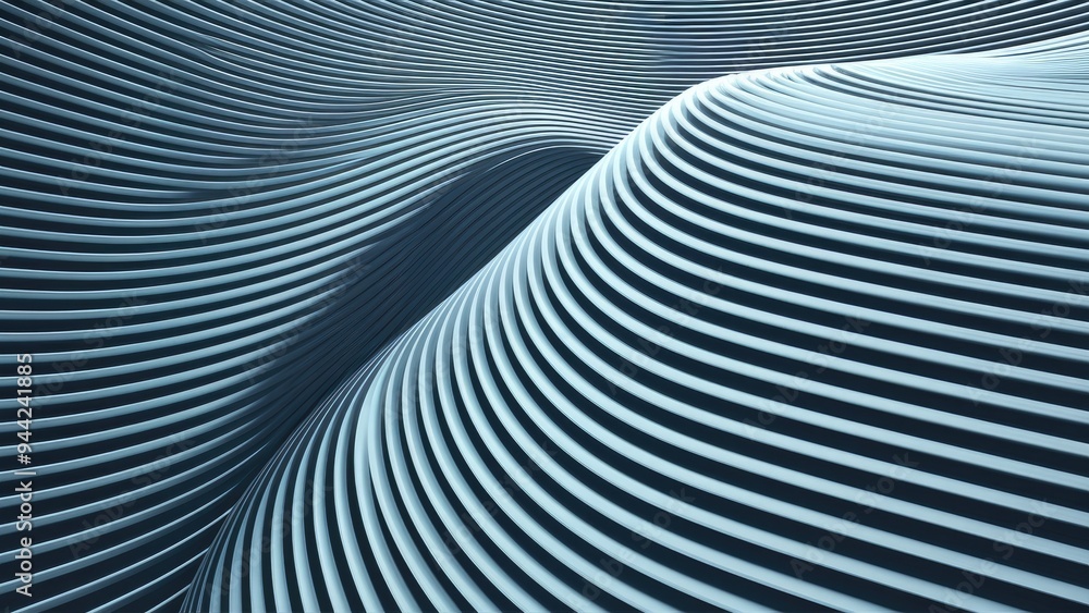 Poster elegant diagonal abstract white striped wave lines creating a technological background texture.