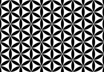 Abstract Seamless Geometric Black and White Circles Pattern.