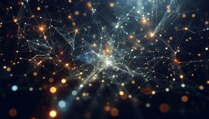 Fototapeta premium Abstract digital background of points and lines with glowing plexus