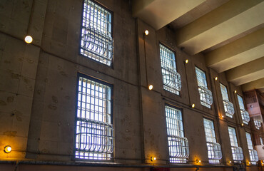 Interior of the prison on Alcatraz Island near San Francisco