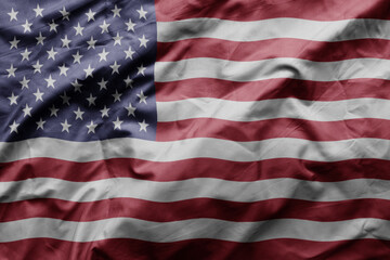 Fototapeta premium waving colorful realistic national flag of united states of america .