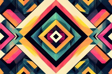 Abstract Geometric Pattern with Vibrant Colors created with Generative AI