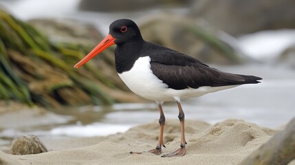 The Eurasian oystercatcher (Haematopus ostralegus), also known as the common pied oystercatcher, is a wading bird predominantly found on sea coasts and coastal zones.