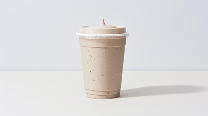 Creamy Milkshake in a Plastic Cup
