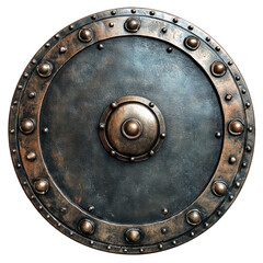 Naklejka premium Round Metallic Shield with Rivets