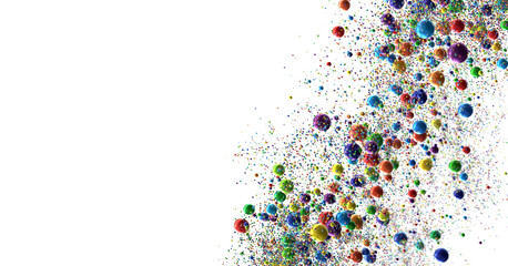 Confetti, paper triangle on the floor, fancy, colorful, celebration party