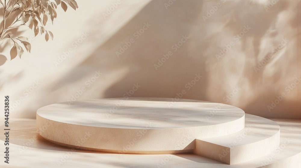 Aufkleber 3d rendered abstract podium platform for product display background