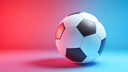 Naklejka premium 3D rendered soccer ball object Graphic element for sports background Abstract design concept for competition art Digital technology with aesthetically pleasing lighting on an empty surface