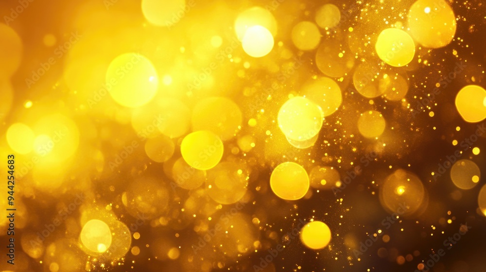 Poster abstract yellow bokeh lights with a festive feel featuring a unique and defocused design