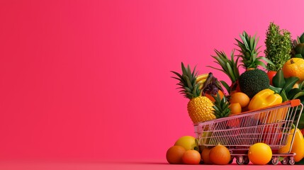 A budget-friendly grocery shopping list, with items categorized by cost and necessity, helping to stay within financial limits, 3D illustration