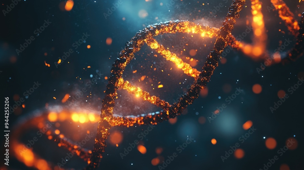 Poster abstract background featuring a 2d rendering of a dna structure