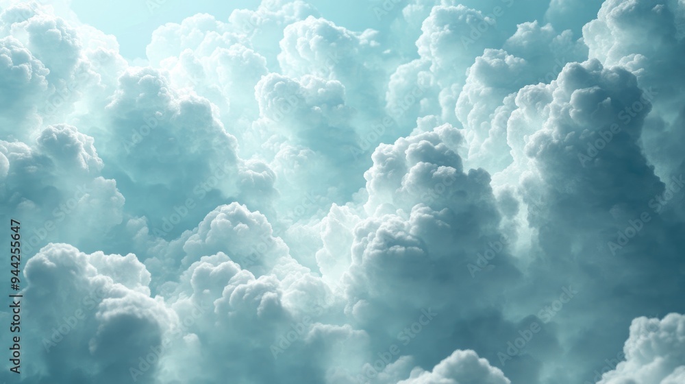 Aufkleber abstract background of a cloudy blue sky featuring delicate clouds in a 3d rendering style