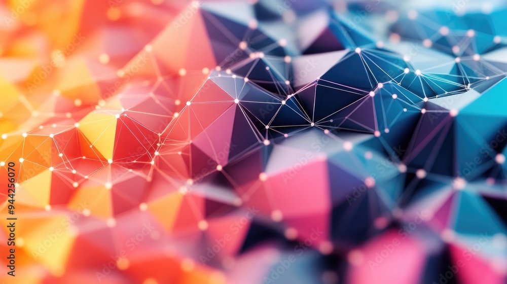Poster abstract design featuring a dotted grid composed of triangular shapes