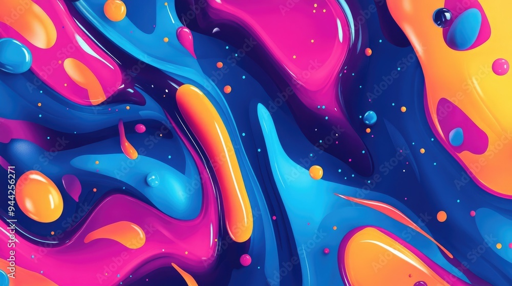 Poster abstract fluid background with dripping elements