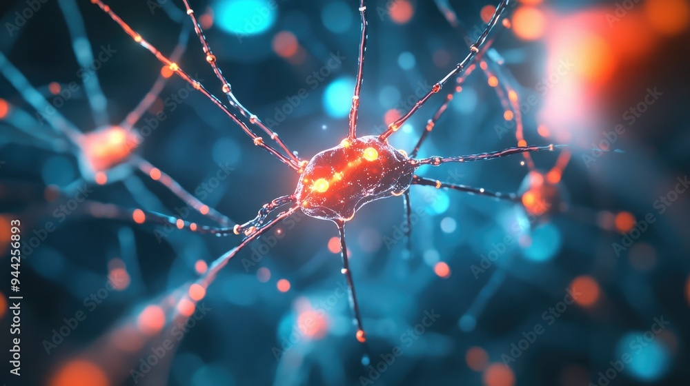 Poster abstract representation of a neural network structure