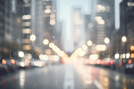 Rainy city lights   png bokeh overlay effect, transparent background