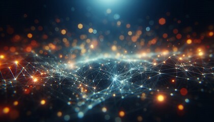 Abstract digital background of points and lines with glowing plexus