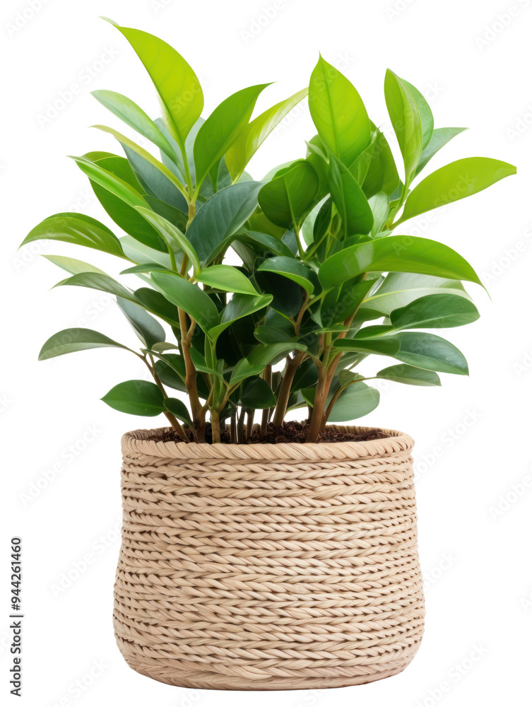 Sticker png vibrant indoor plant in basket