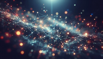 Fototapeta premium Abstract digital background of points and lines with glowing plexus