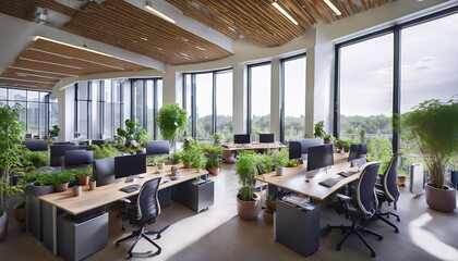 Modern Office with Eco-friendly Architecture.