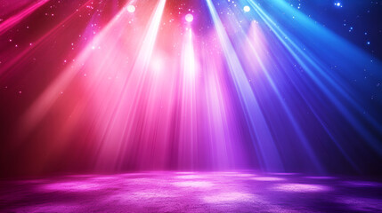 stage lights backdrop  vivid neon colors