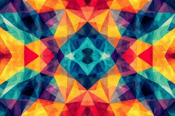 Abstract Geometric Pattern with Vibrant Colors created with Generative AI