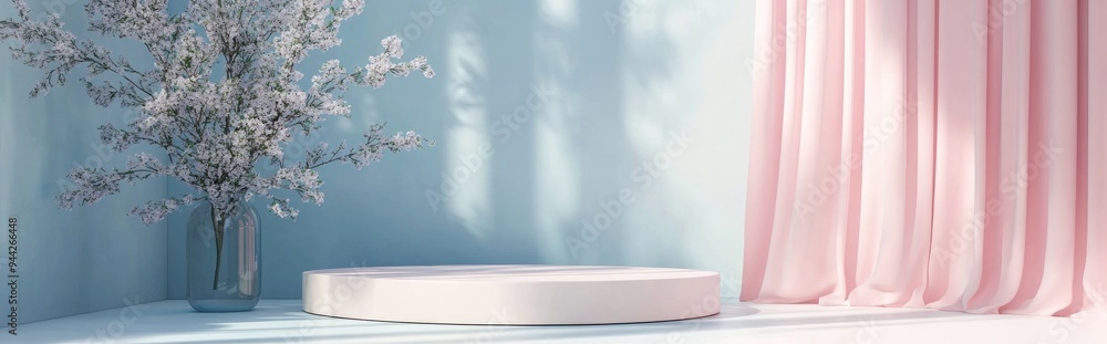 Poster 3d rendering of a minimalist display podium ideal for product presentation and mock ups pedestal sta
