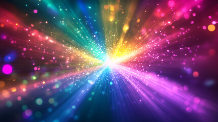 Obraz premium stage lights backdrop rainbow colors