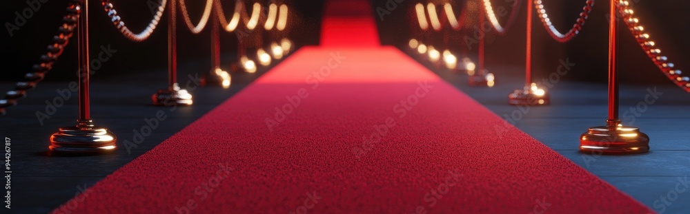 Poster 3d rendering of a red carpet scene