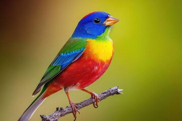 Painted Bunting Bird - North America's Most Beautiful Coloured Bird in Nature Forest