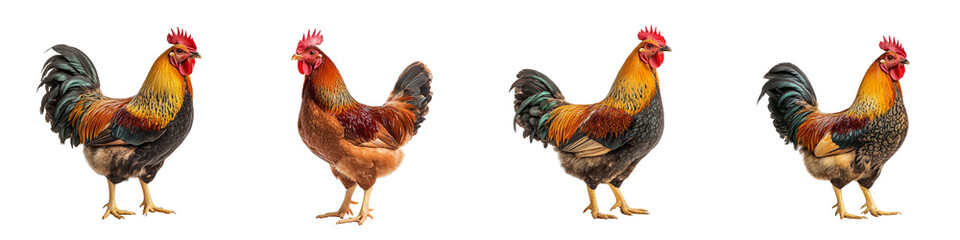 Fototapeta premium set of A of a chicken on a transparent background