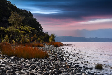 Landscape Scenery of Lake Te Anau or Te Anau Downs, South Island, New Zealand