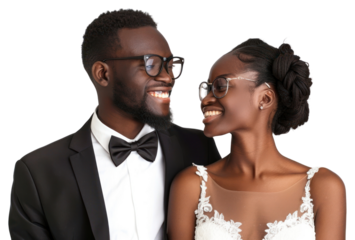 PNG Happy newlywed couple smiling