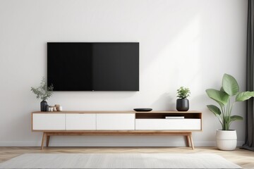 Modern Living Room with Flat-Screen TV and Minimalist Decor