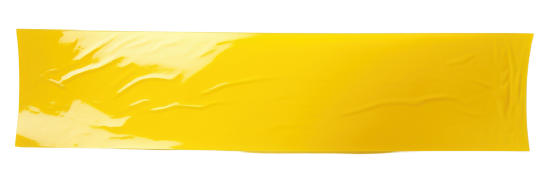 PNG Glossy yellow vinyl adhesive strip paper white background rectangle.
