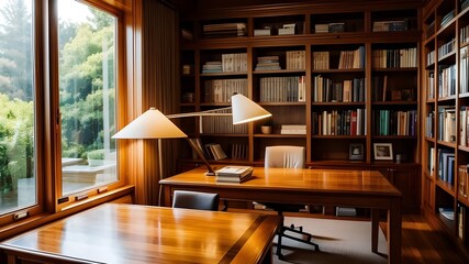 interior of a library in house