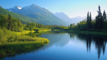 Obraz premium Chugach State Park. Eagle River Nature Center: Gateway to Alaskan Wilderness