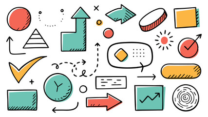 set of hand-drawn elements