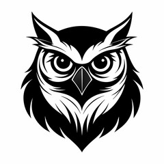 Owl head silhouette vector illustration