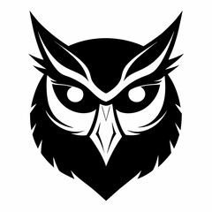 Owl head silhouette vector illustration