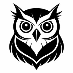 Owl head silhouette vector illustration