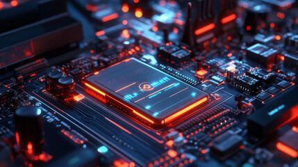 Obraz premium A futuristic hexagon abstract background designed to represent the analysis and automation of data in the realm of artificial intelligence and big data. The 3D design features interlocking hexagonal p