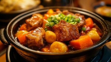 The national cuisine of Macau. "tacho" (stewed dish of Chinese vegetables and various types of meat)